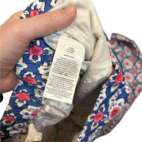 Boden Danby pull on trousers women’s 6P mosaic floral print blue pink‎ white - Picture 5 of 11